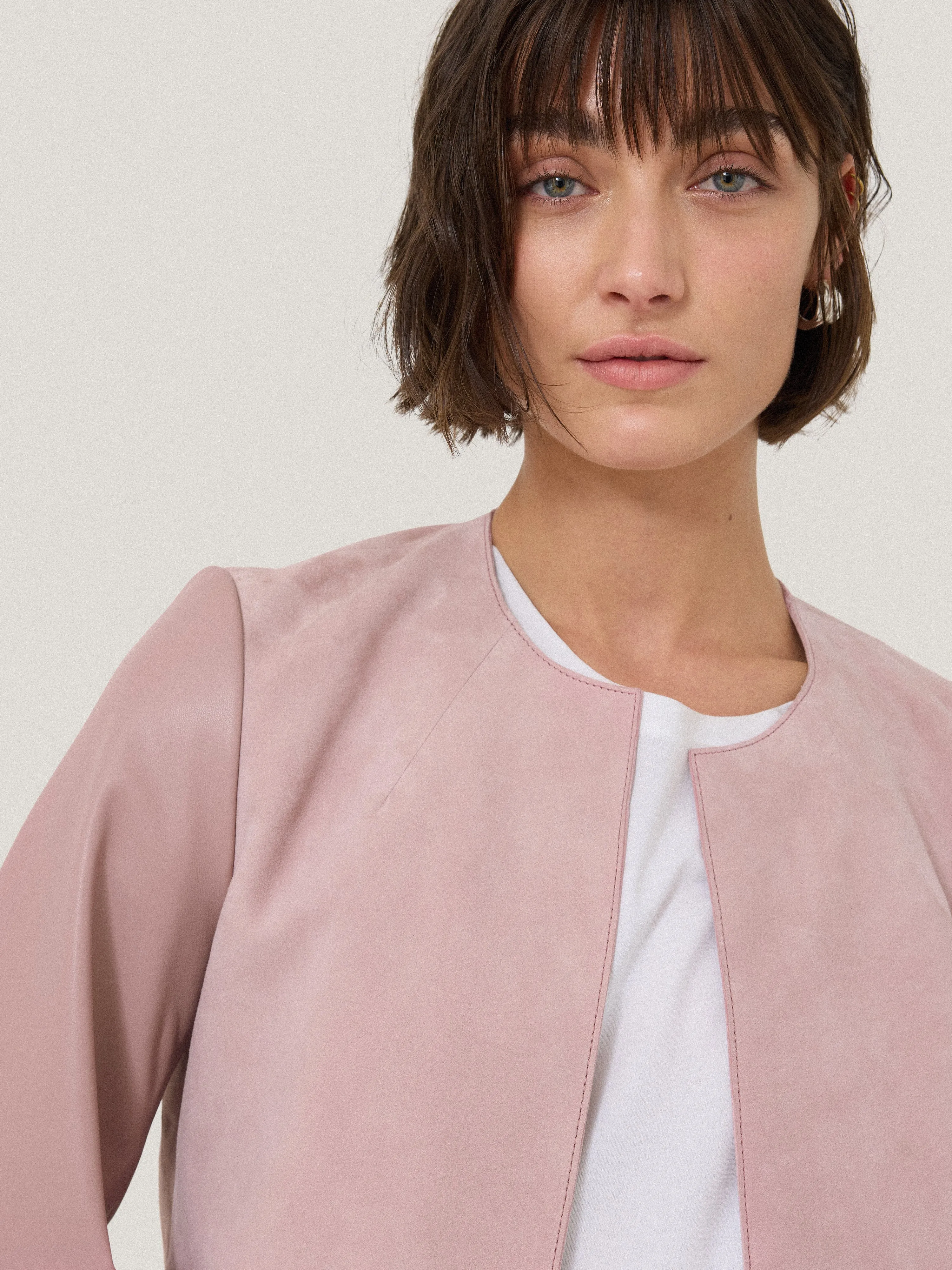Nakoa Leather Mix Jacket | Pink