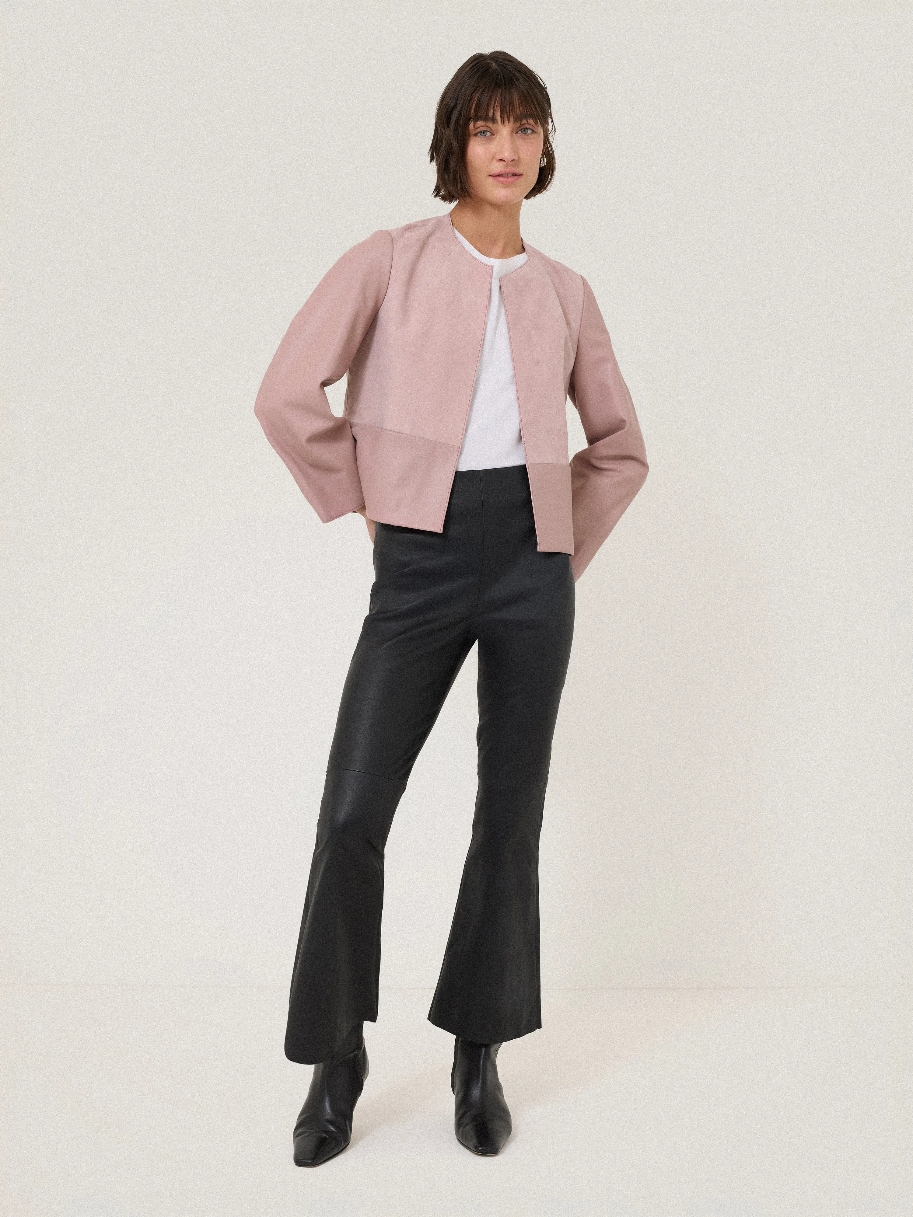 Nakoa Leather Mix Jacket | Pink