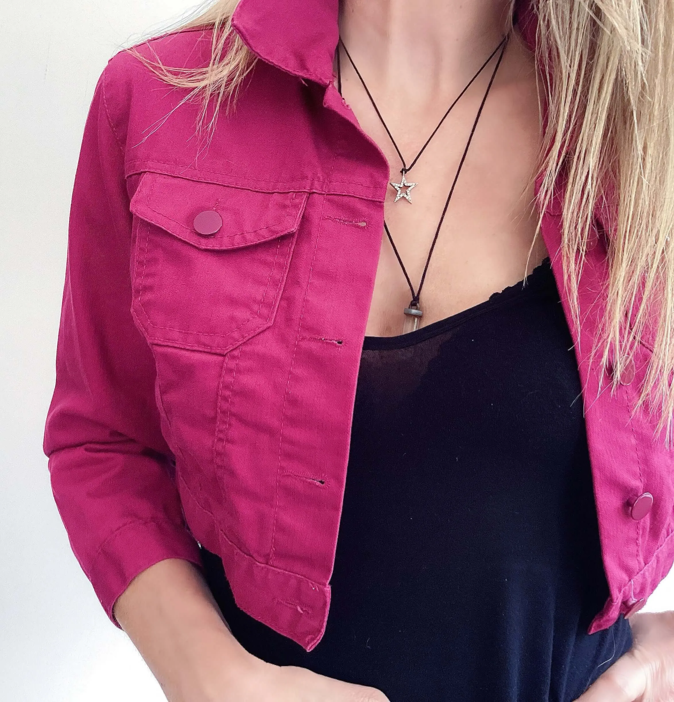 Preloved Plum Crop Jacket