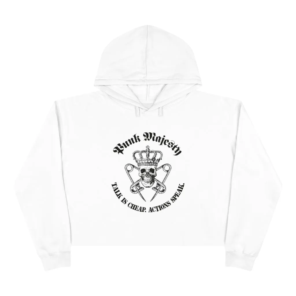 Punk Majesty White Crop Hoodie
