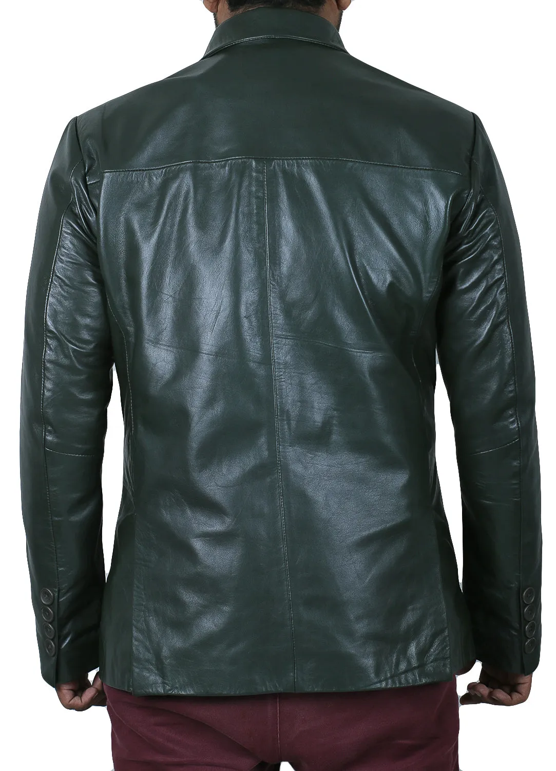 Qelira Brown Leather Blazer