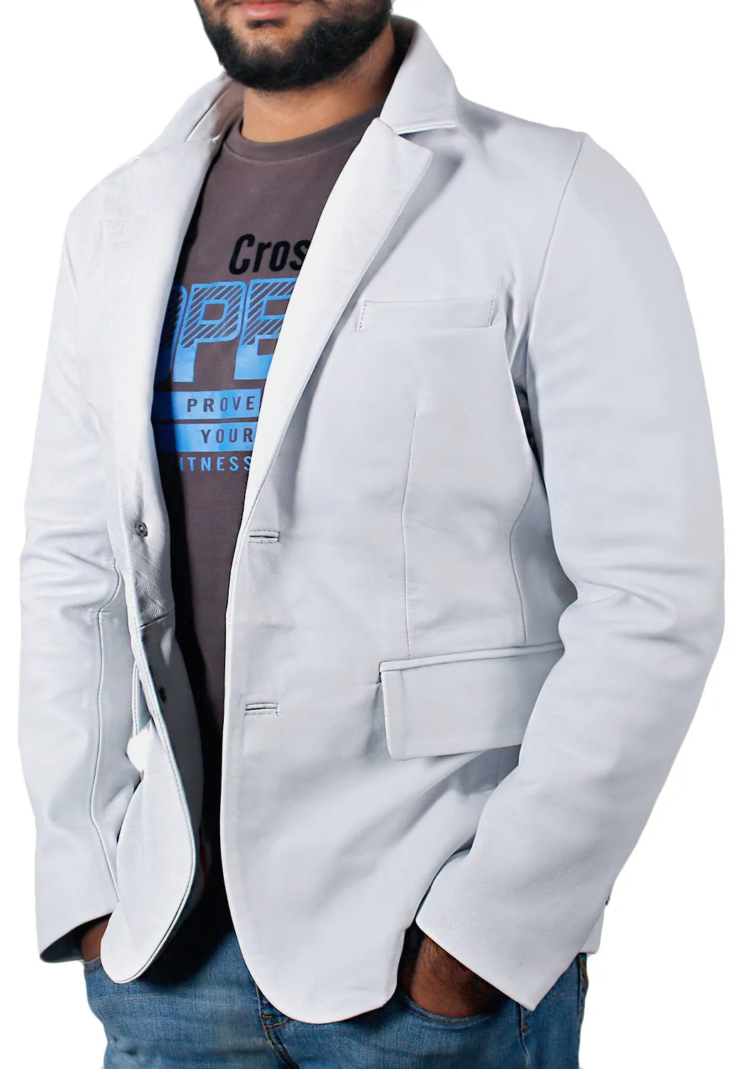 Qelira Brown Leather Blazer