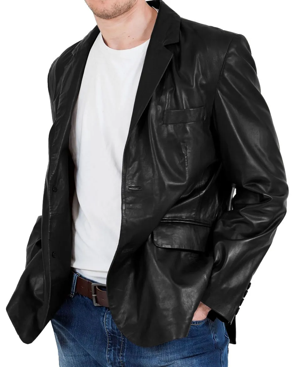 Qelira Brown Leather Blazer