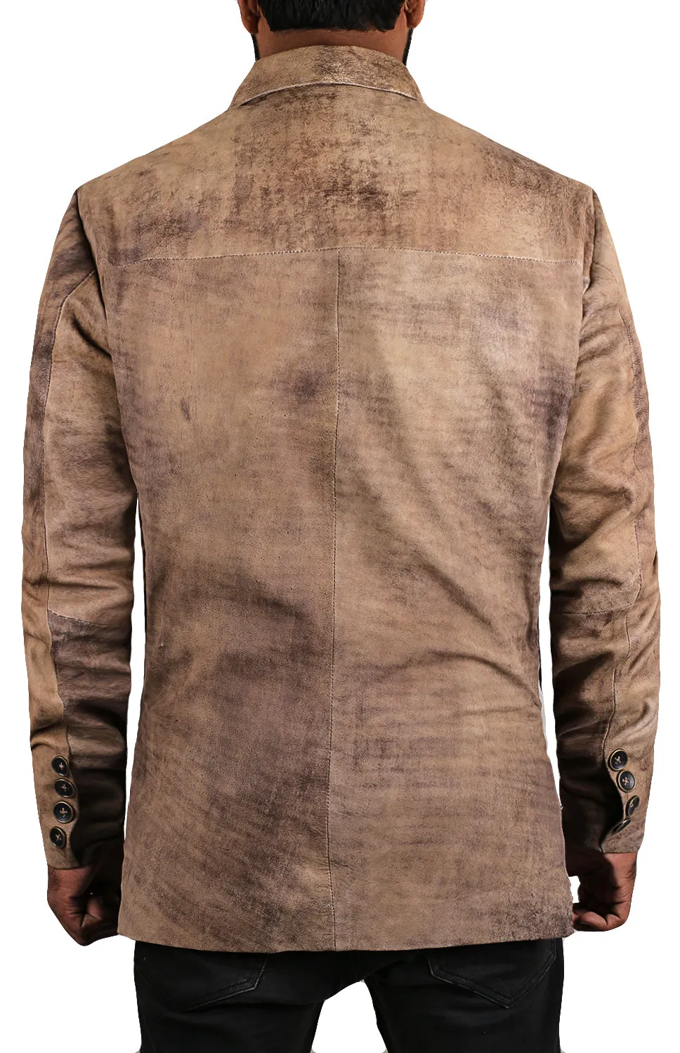 Qelira Brown Leather Blazer