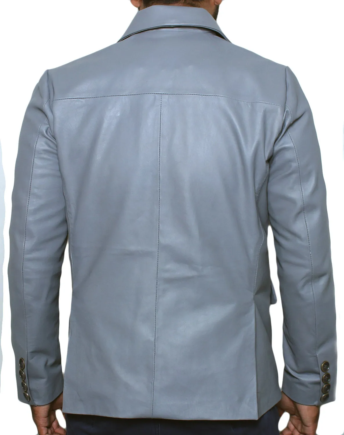 Qelira Brown Leather Blazer