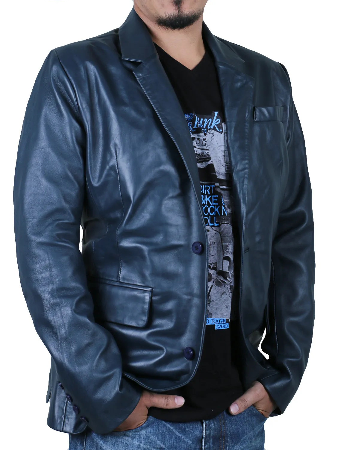 Qelira Brown Leather Blazer
