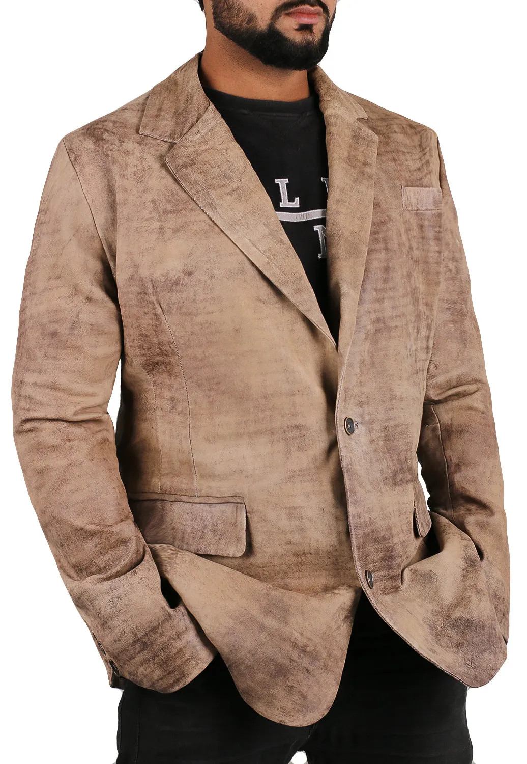 Qelira Brown Leather Blazer