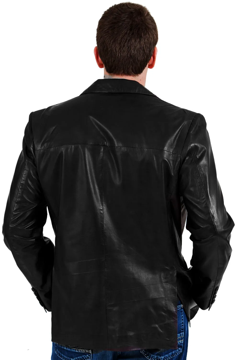 Qelira Brown Leather Blazer