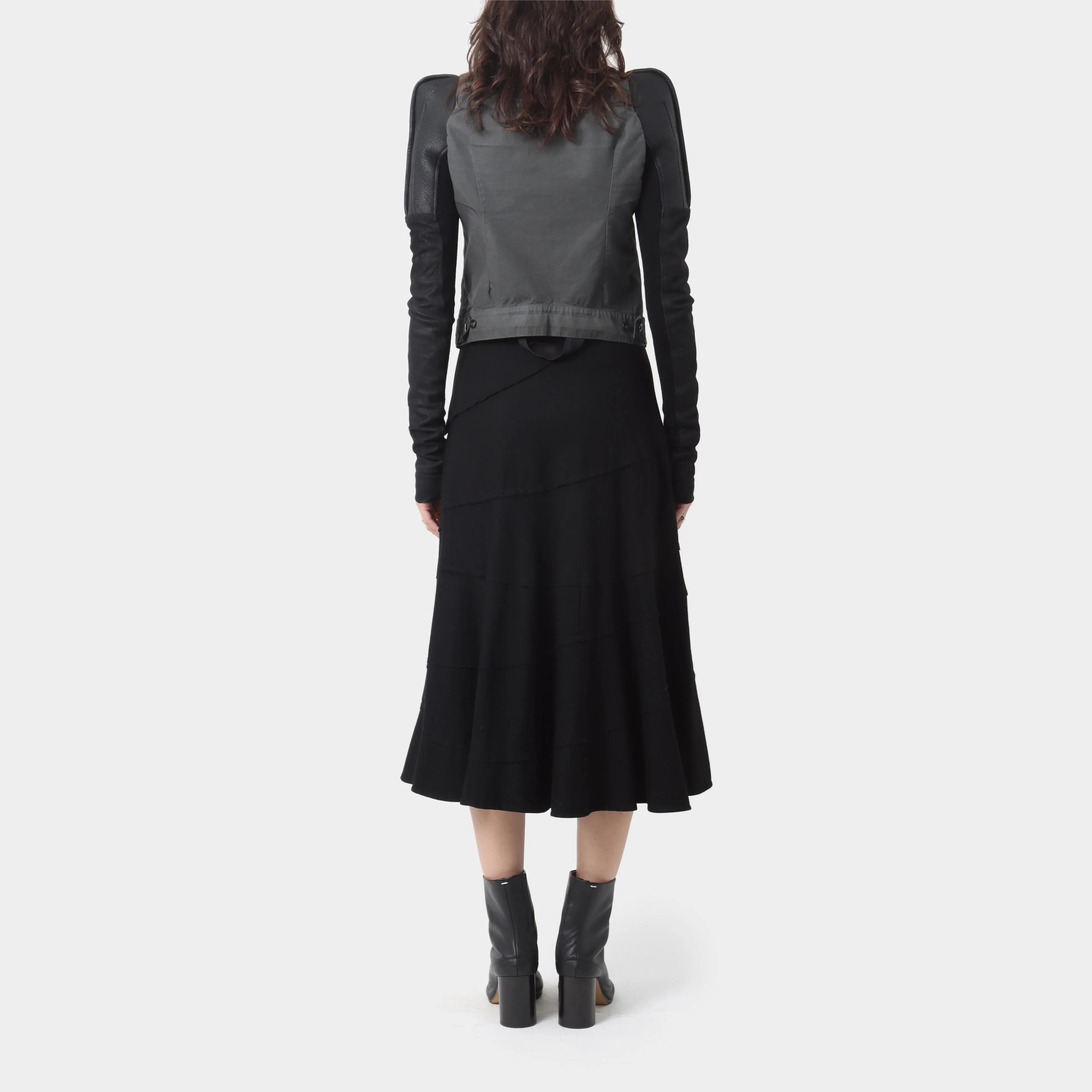 Rick Owens DRKSHDW Cropped Jacket with Padded Leather Sleeves