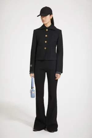 Short jacket in stretch tweed