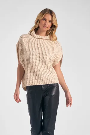 Short-Sleeve Turtleneck Sweater