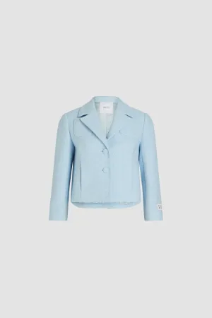 Short tailored jacket in lightweight organic cotton tweed