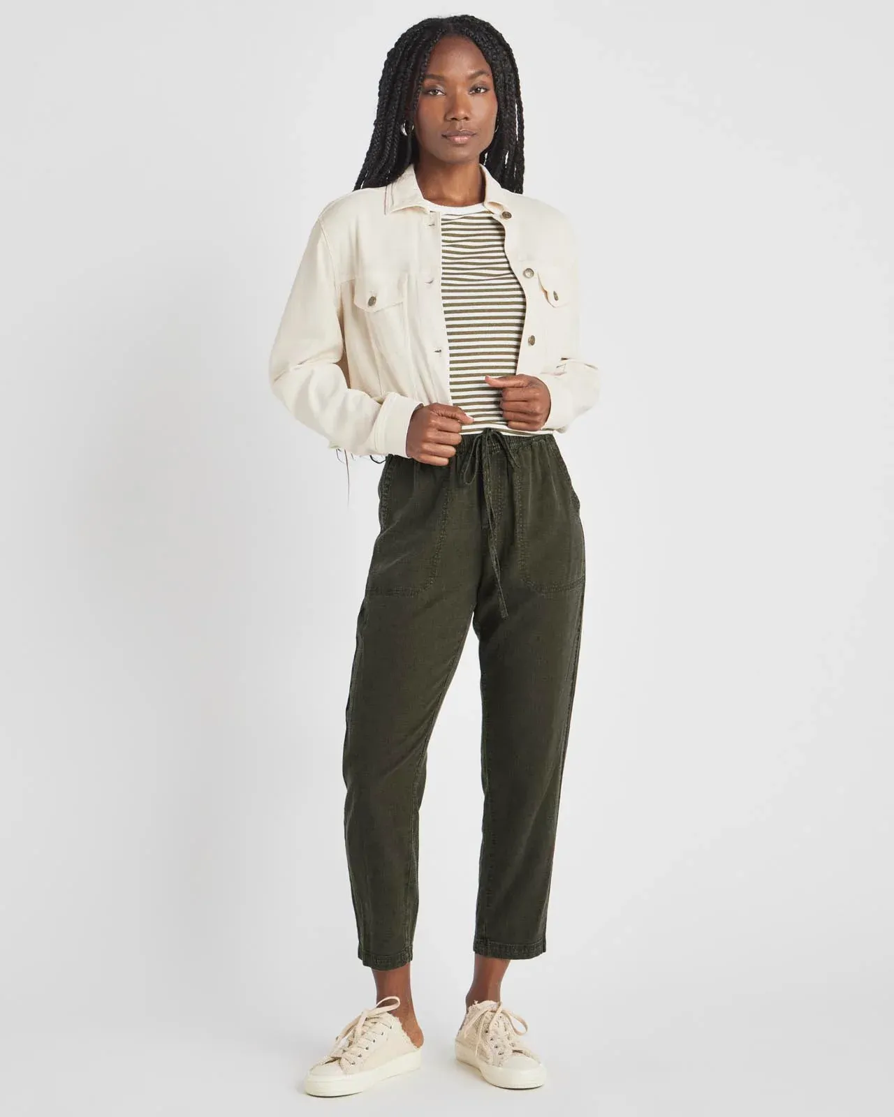 Splendid Mavis Cropped Jacket in Moonstone