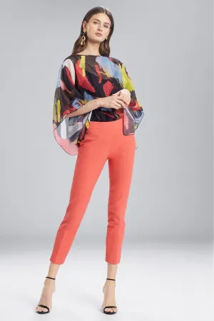 Textured Cotton Ankle Pants
