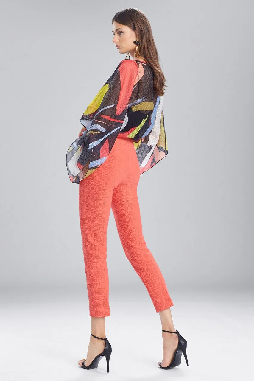 Textured Cotton Ankle Pants