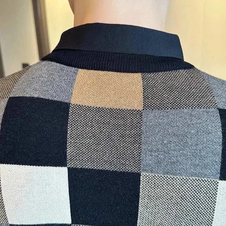 Tone two color sweater