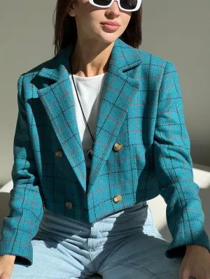 Turquoise Twilight cropped jacket
