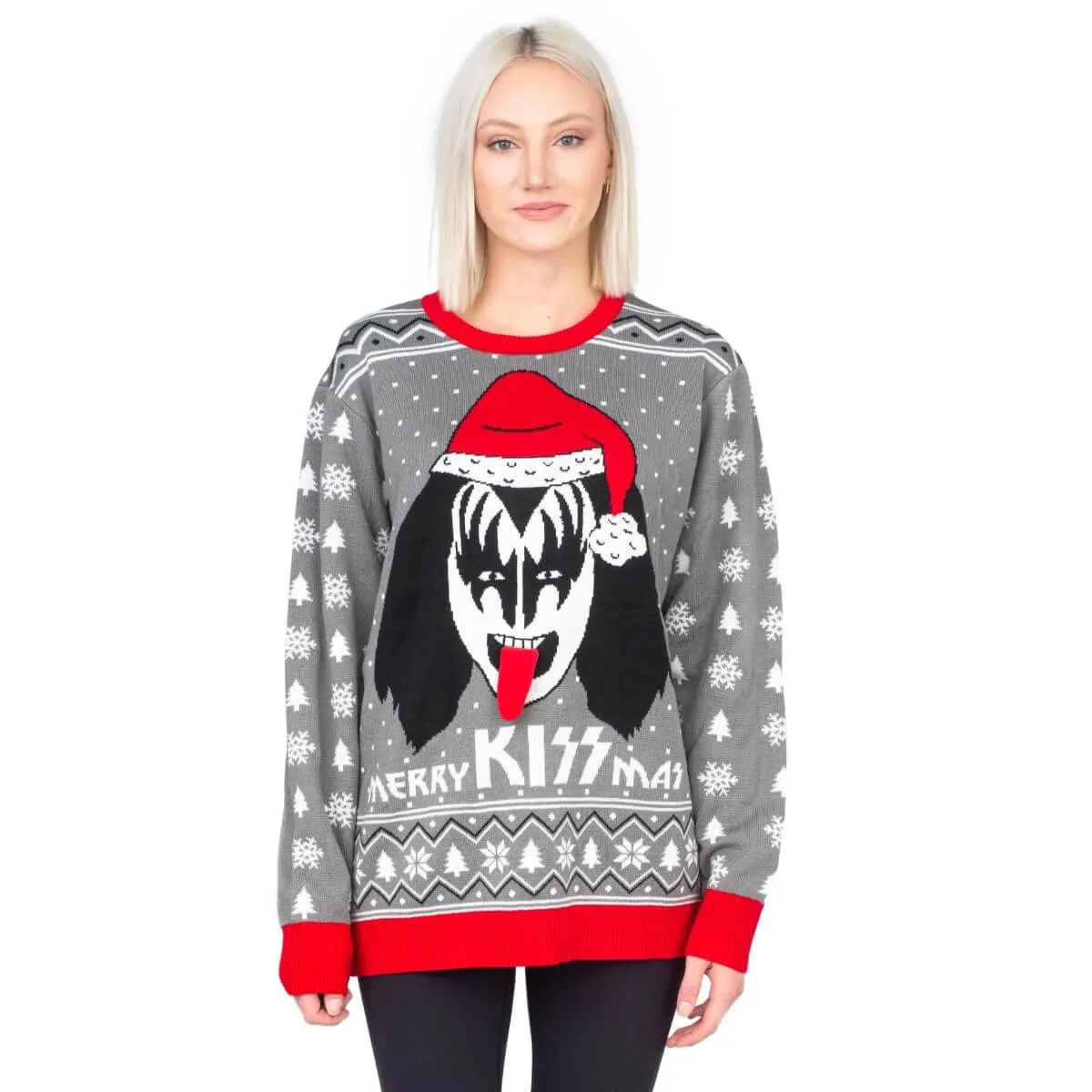Ugly Christmas Sweater JulesRoche 3D Funny Kiss Design Adult