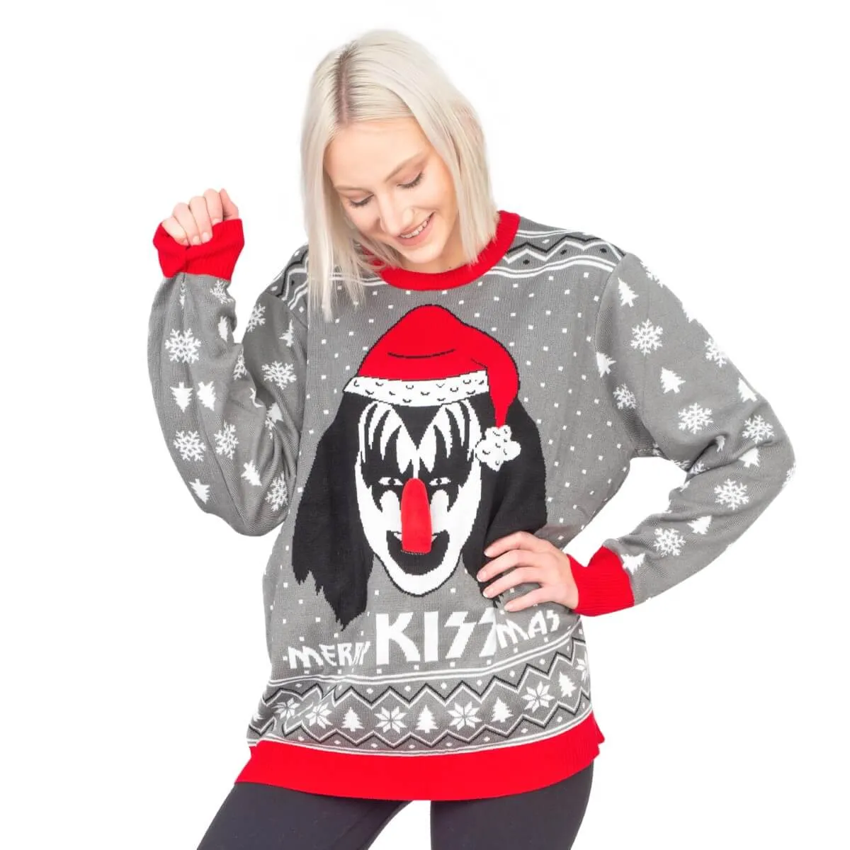 Ugly Christmas Sweater JulesRoche 3D Funny Kiss Design Adult