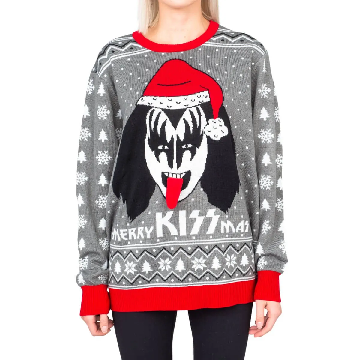 Ugly Christmas Sweater JulesRoche 3D Funny Kiss Design Adult