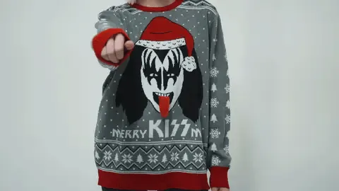Ugly Christmas Sweater JulesRoche 3D Funny Kiss Design Adult
