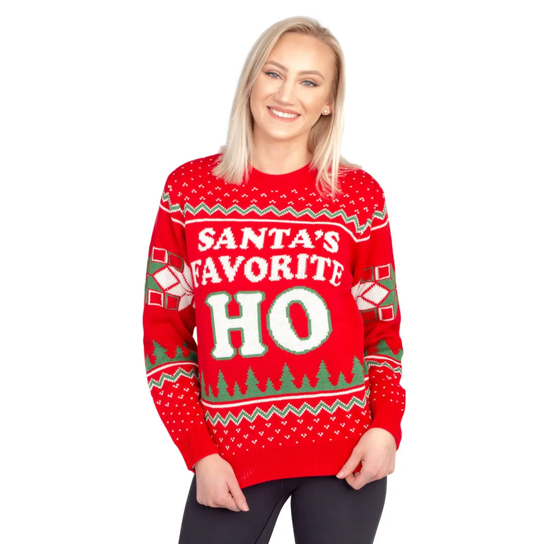 Ugly Christmas Sweater - Santa's Favorite HO Pullover for Holiday Parties