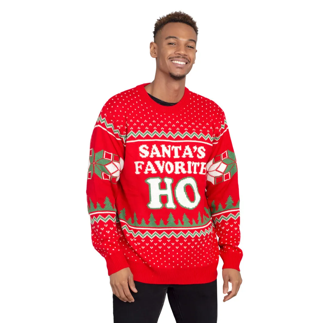 Ugly Christmas Sweater - Santa's Favorite HO Pullover for Holiday Parties