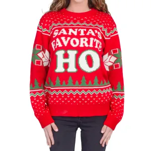 Ugly Christmas Sweater - Santa's Favorite HO Pullover for Holiday Parties