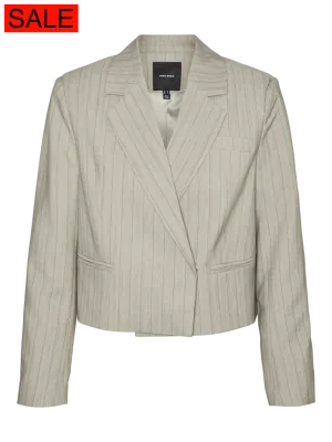 VMELI LS CROPPED HERRINGBONE BLAZER