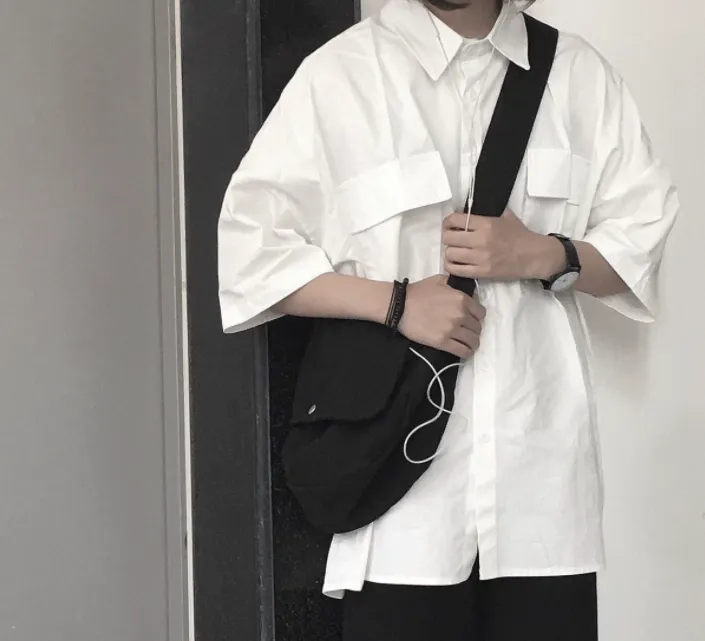 Voguable Short Sleeve Shirt Women White Turn Down Collar Basic Casual Teen Gril Student Oversize Shirt Women Loose Blouse