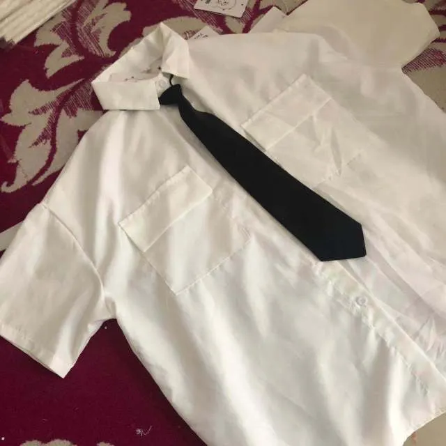 Voguable Short Sleeve Shirt Women White Turn Down Collar Basic Casual Teen Gril Student Oversize Shirt Women Loose Blouse