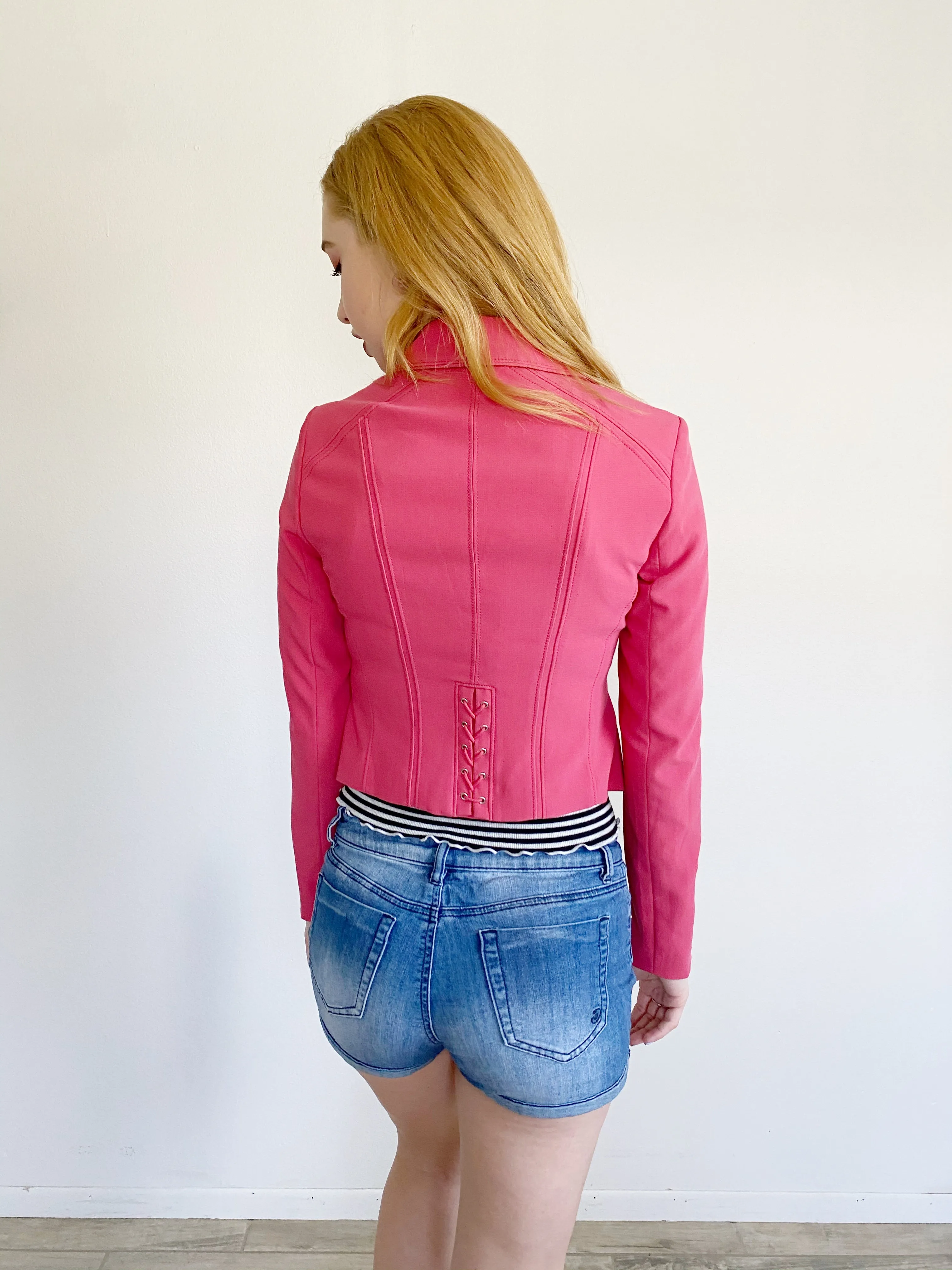 White House Black Market Pink Blazer Jacket size 4