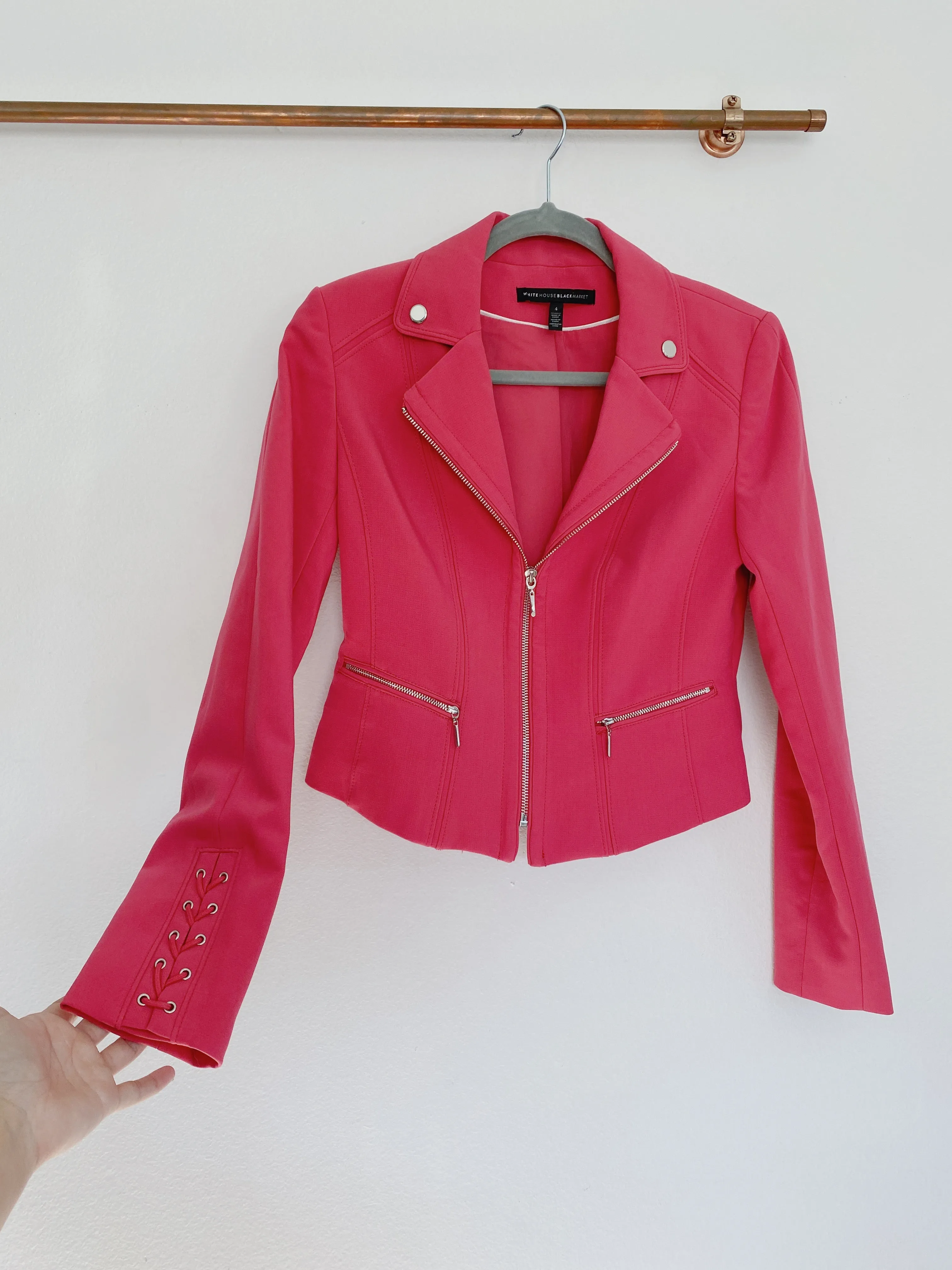 White House Black Market Pink Blazer Jacket size 4