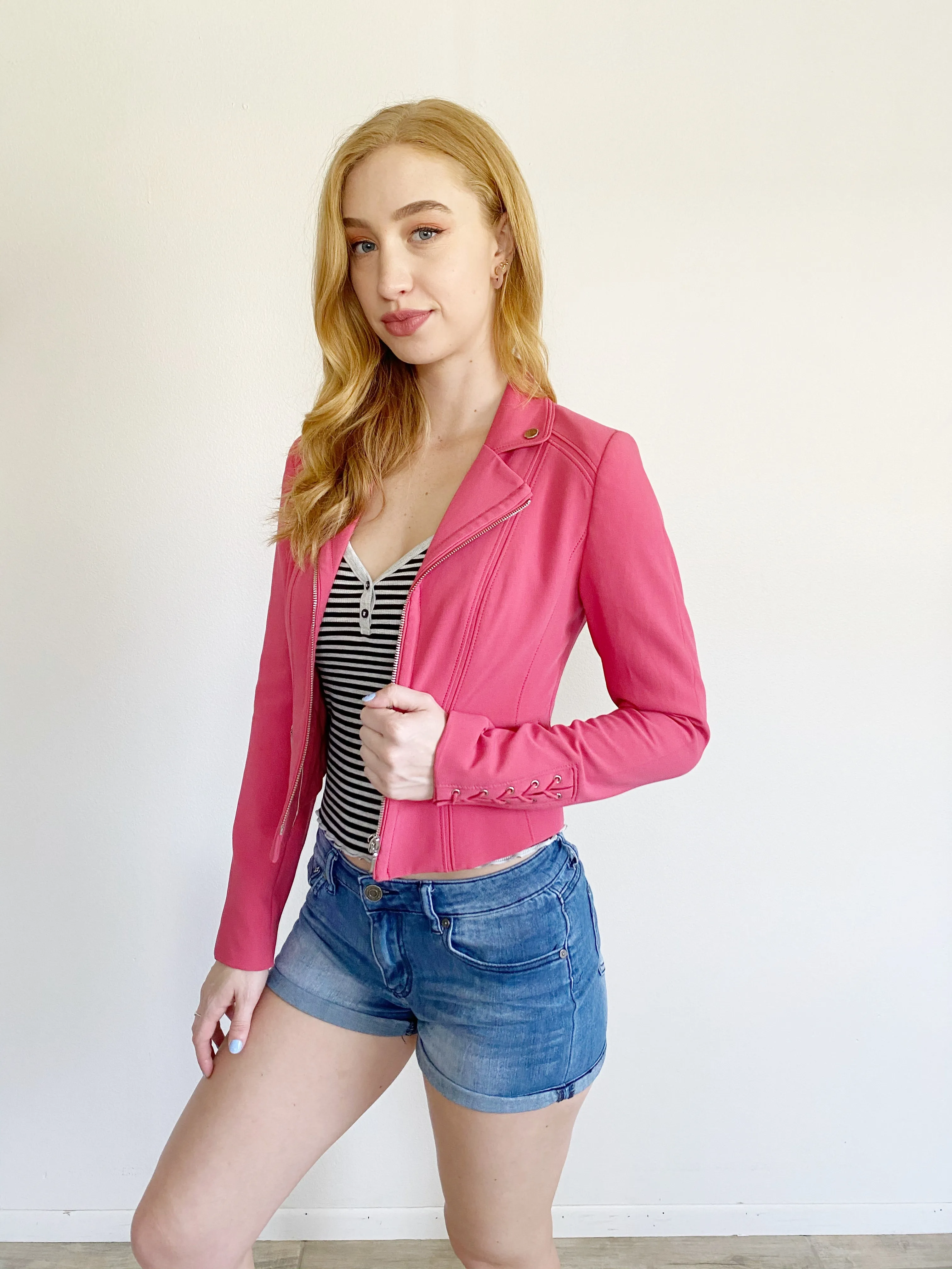 White House Black Market Pink Blazer Jacket size 4