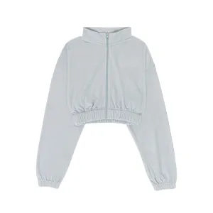 WOMENS FULL ZIP TERRY CLOTH MOCK NECK