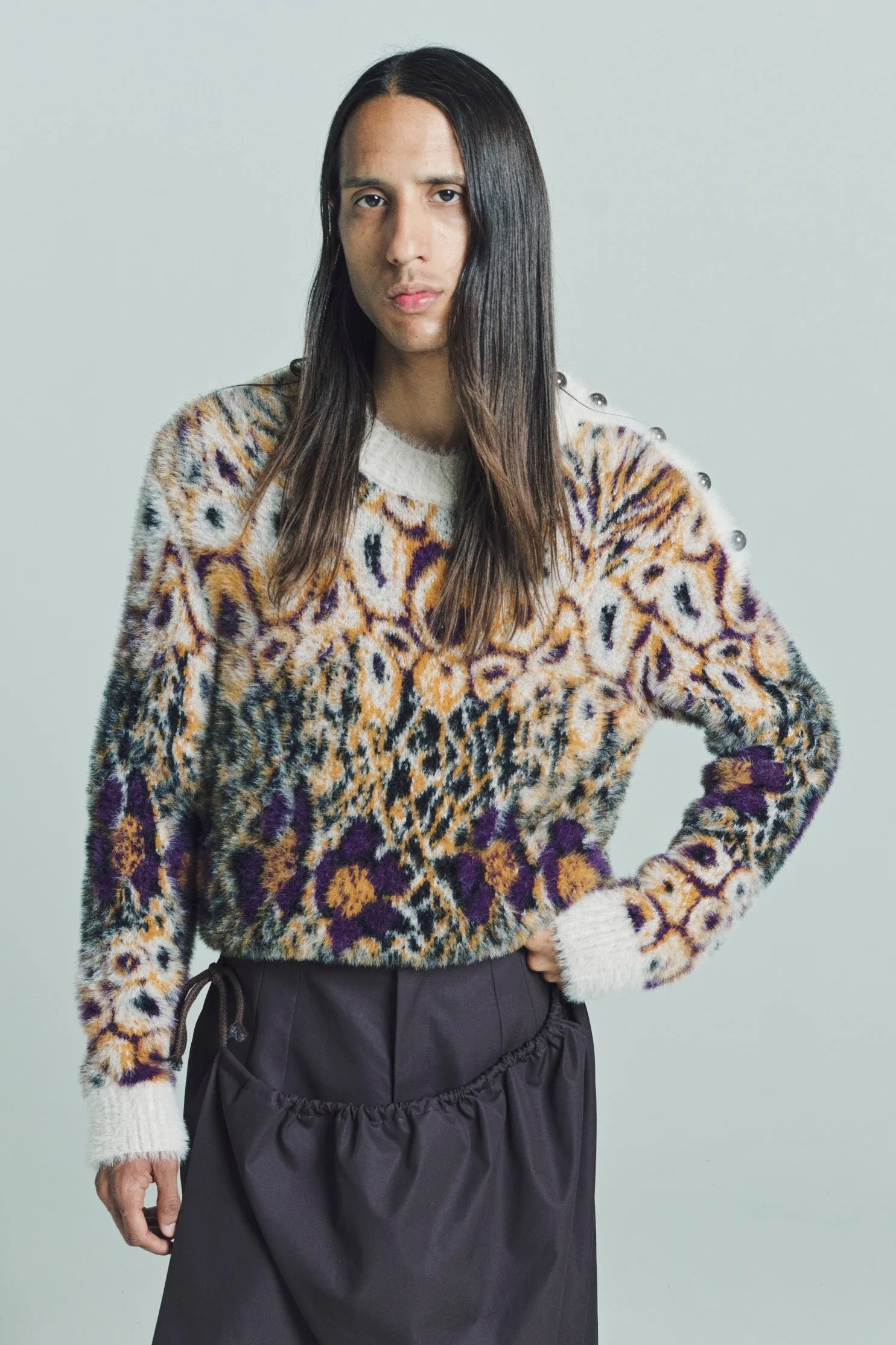 Yellow Flower Print Dallia Crewneck